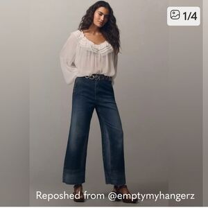 Anthropologie Dark Blue Wide Leg Jeans